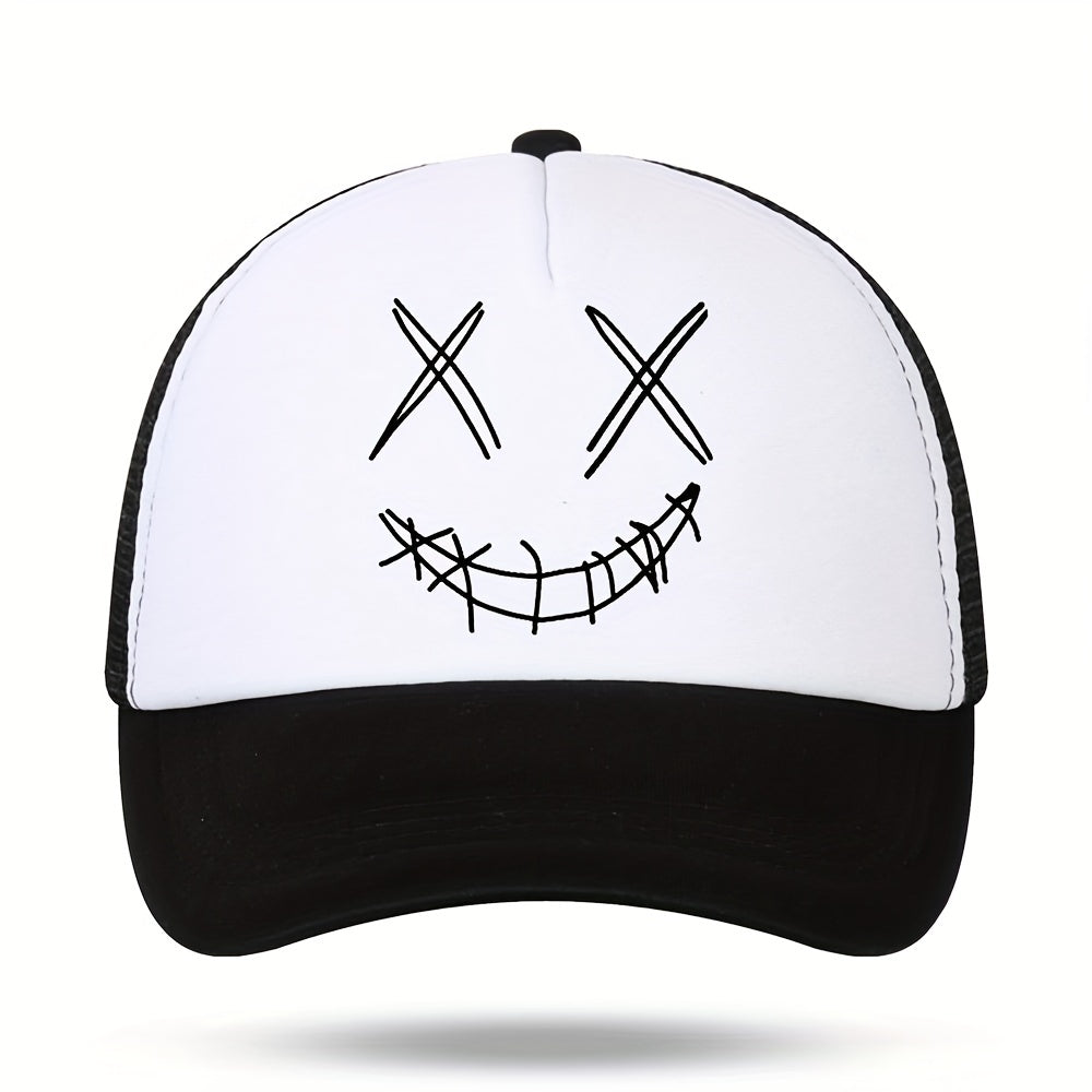 Cracked Corner Of The Mouth Print Men's Sunshade Mesh Hat