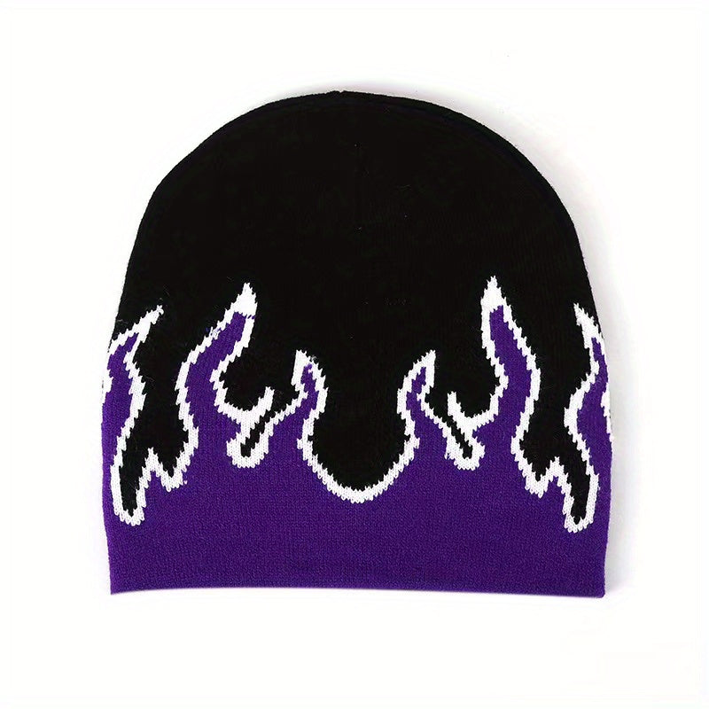 Flame Knitted Hat Hip Hop Street Outdoor Pullover Beanie