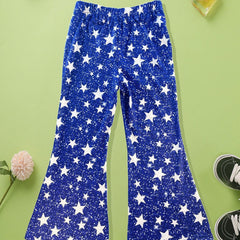 Toddler Girls Starry Stars Graphic Casual Flare Leg Pants