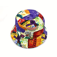 1pc Personalized Print Bucket Hat Double Sided Sun Hat