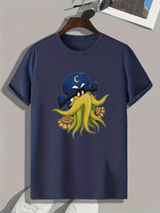 Monster Pattern Print Men's Sports T-shirt for Fitness Activities