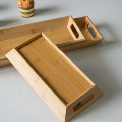 Bamboo Serving Tray Decorative Storage Tray