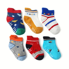 12pairs Cartoon Non-slip Knit Ankle Socks for Baby Boys and Girls