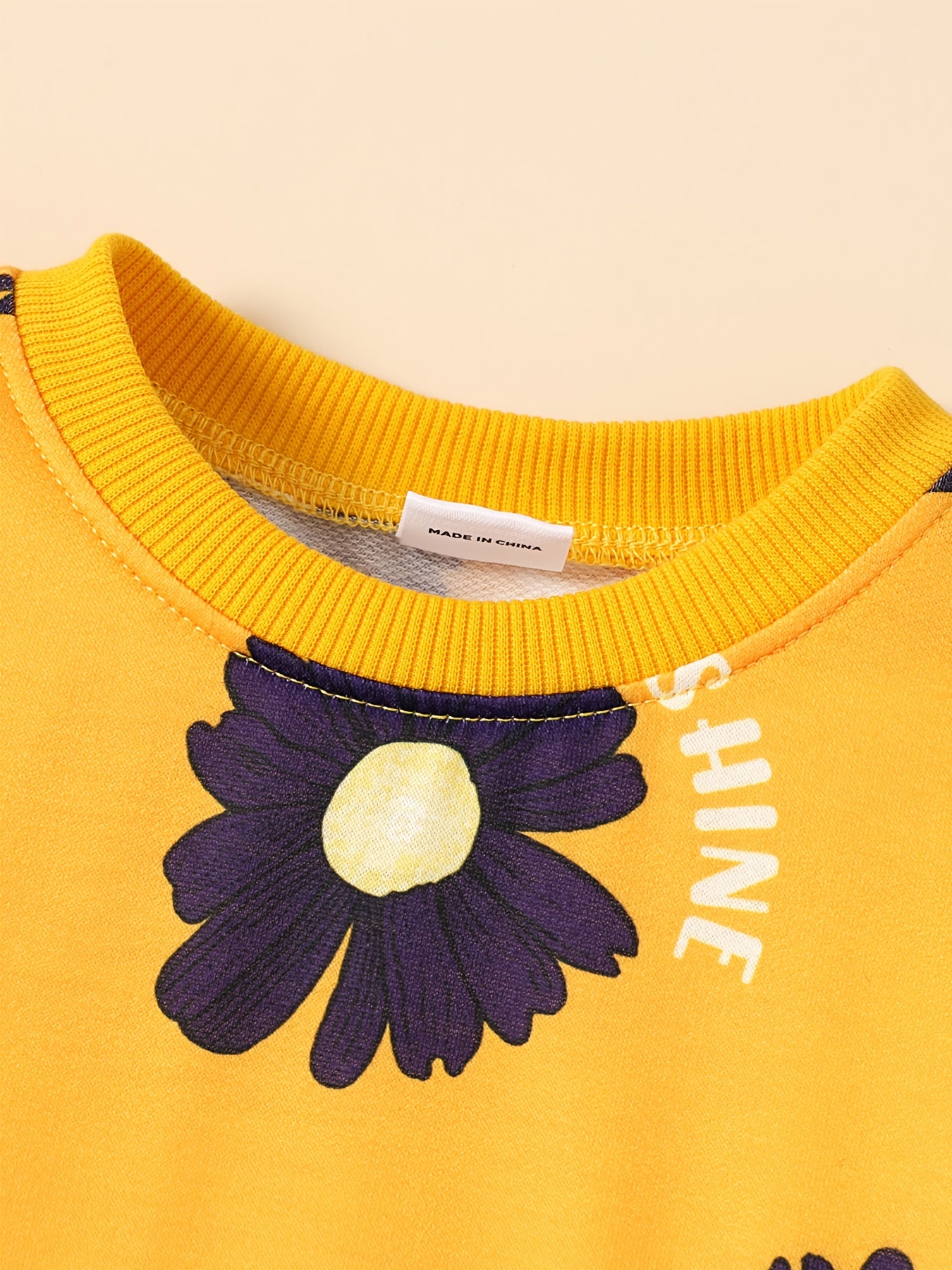 Girl's 2pcs Sweatshirt & Pants Set SUNSHINE Daisy Print Top Outfit