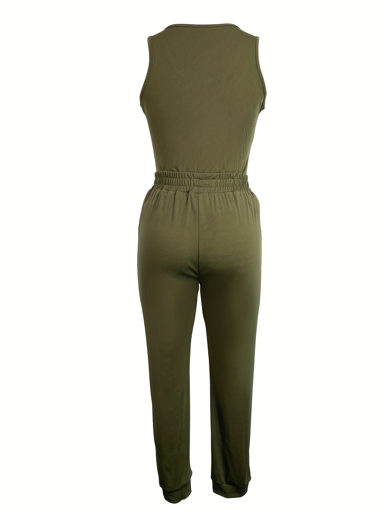 Casual Tank Top & Drawstring Pants Set Women's Clothing