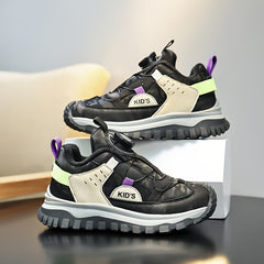 Boy's Durable Sports Shoes Slip Resistant Lace Up Sneakers
