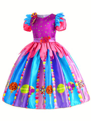 Girls Princess Dress & Headband Rainbow Holiday