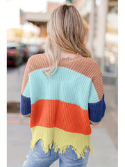 Punk Sweater V Neck Fringe Jumper