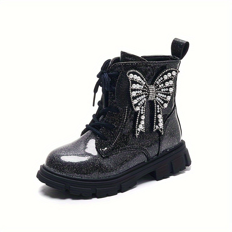Butterfly Zipper Girls Lightweight Non Slip Boots For Indoor Outdoor