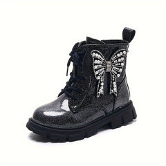 Butterfly Zipper Girls Lightweight Non Slip Boots For Indoor Outdoor