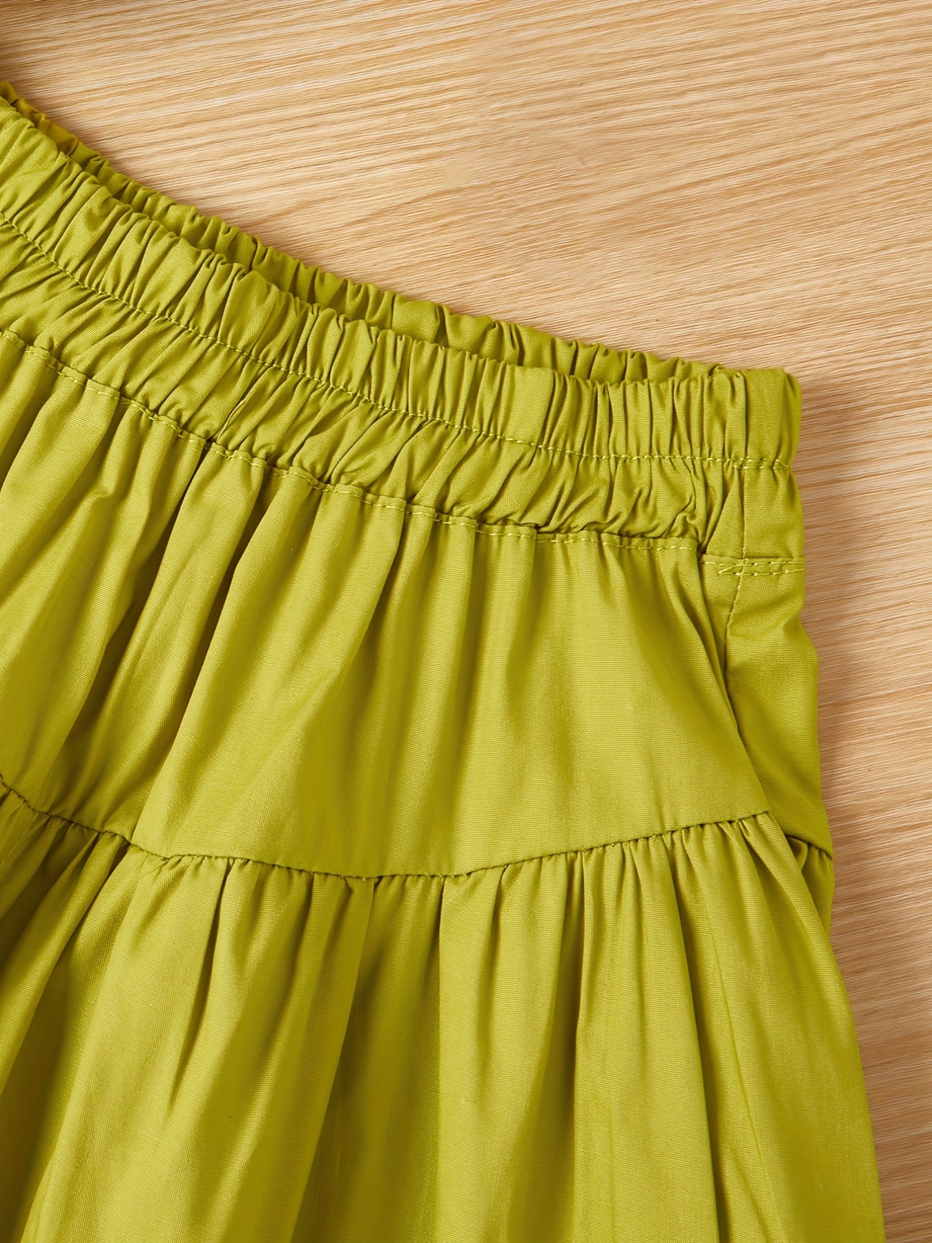 Girls Short Sleeve Cropped Top & Elastic Waist Pants Set