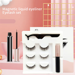 3 Pairs Magnetic Eyelashes 3D Mink Makeup Lashes Set Natural False Lashes