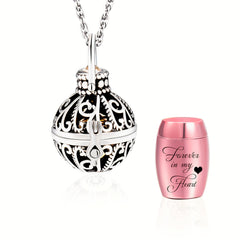 Memorial Flower Necklace with Small Urn Vintage Hollow with Filler Kit
