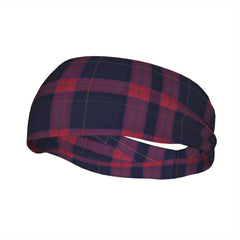 Men's Vintage Plaid Headband Navy Red Yellow Grid Pattern