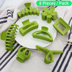 8pcs Plain Hair Clips Claw Clips Girls Hair Accessories