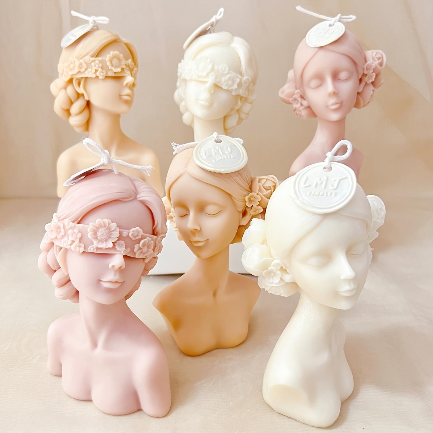 3D Girl Portrait Candle Making Mold for DIY Aromatherapy Decoration