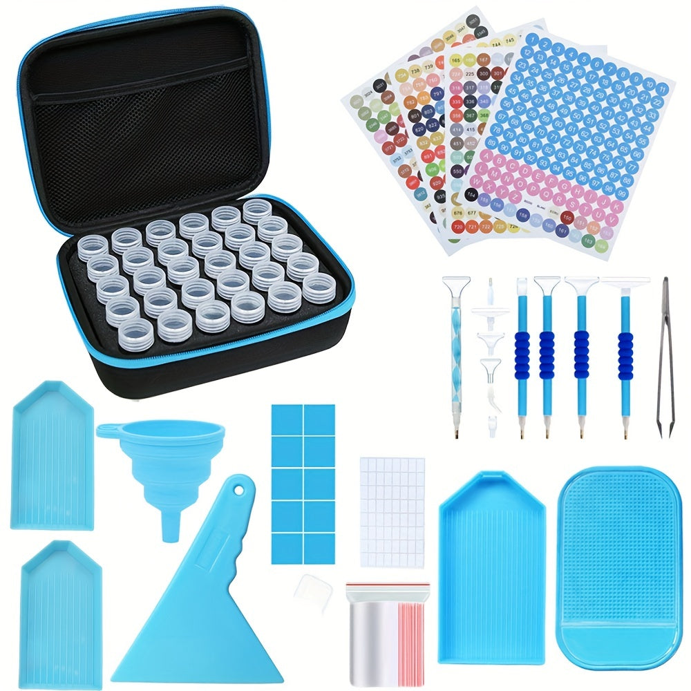 30 Grid Bottle Diamond Painting Storage Box Purple Tools 5D DIY Cross Stitch Emb