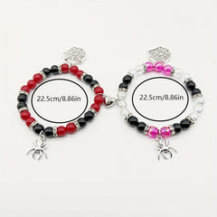 Halloween Magnetic Spider Web Pendant Bracelets Set