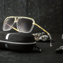 Men's Square Frame Steampunk Sunglasses UV Protection