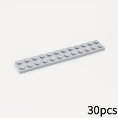 30pcs 2x12 Low Brick Building Blocks Durable ABS Plastic 6 Colors Gray Red Yello