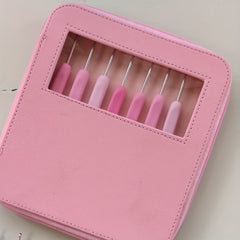 8pcs Knitting Tool Sweater Needle Gradient Soft Plastic Handle Aluminum Crochet