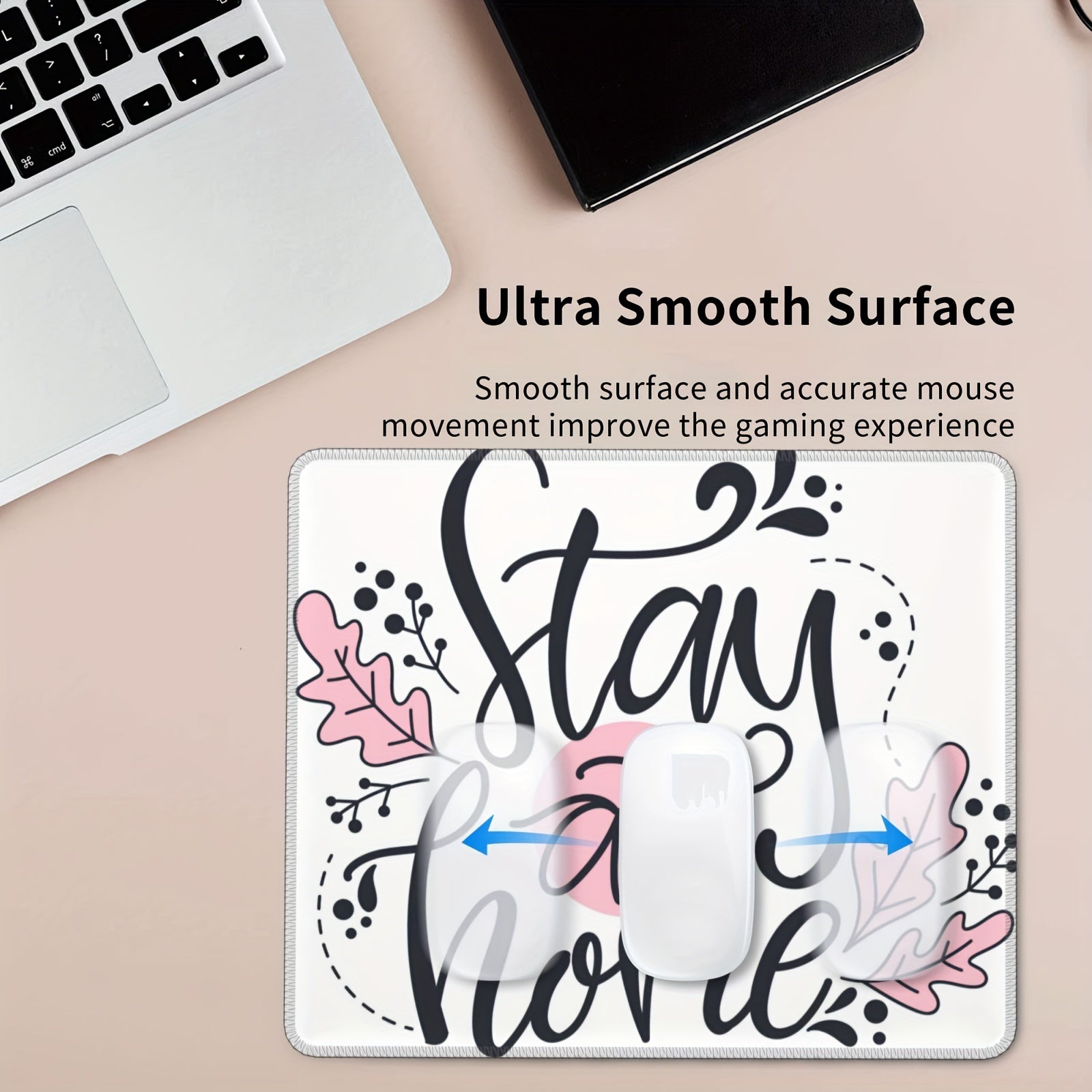 Stay At Home Font Pattern Mouse Pad 20x24cm