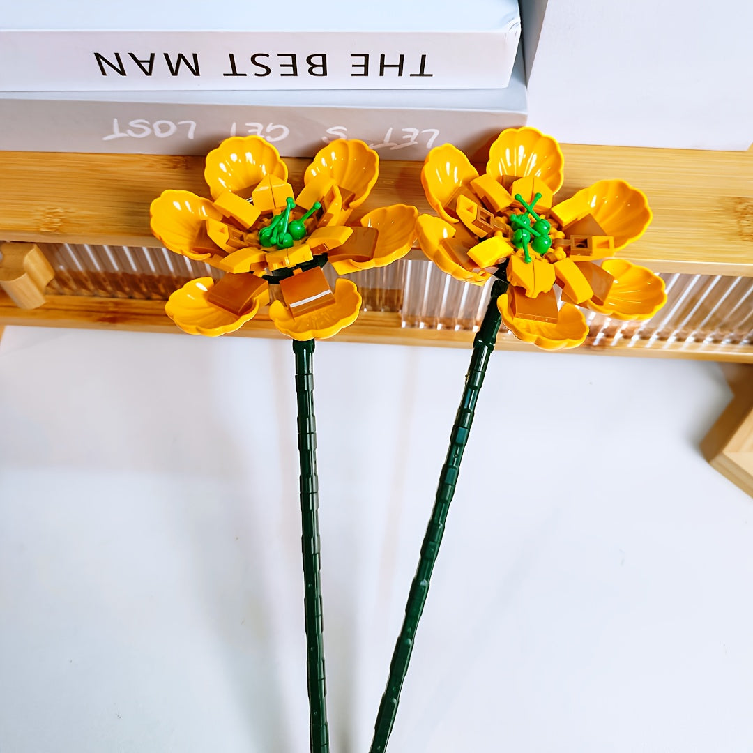 Smiling Flower Building Blocks DIY Educational Toy Desktop Art Decoration