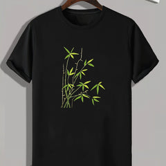 Bamboo Print Men's Graphic T-shirt for Summer