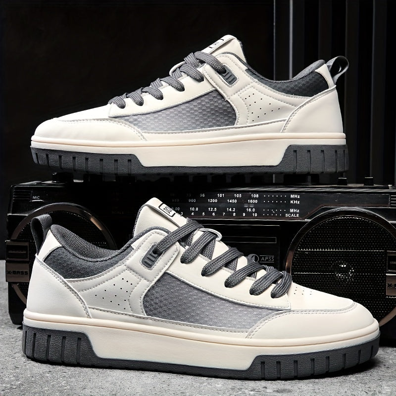 Men's Lace up Skate Shoes Good Traction PU Leather Upper