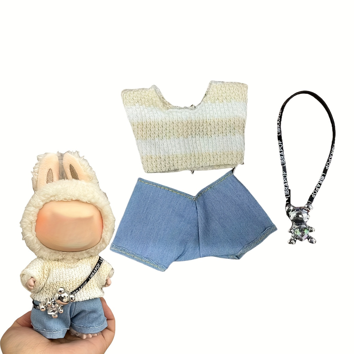 Maid Jumpsuit 2pcs 3pcs for 6 69 inch Doll