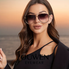 OUWEN Polarized Aviator Sunglasses Large Lentes De Sol Muje 87247