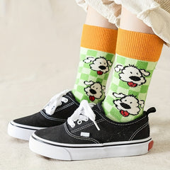 5 Pairs Kids Sports Socks Hip hop Cartoon Pattern Odor Resistant Breathable
