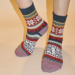 Ethnic Style Print Socks Women's Mid Tube Stockings