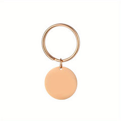 Personalized Stainless Steel Round Disc Keychain for Men