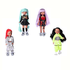 Pink Doll 360 Jointed Doll with 4 Outfits Fashionable Collectible Gift for Girls