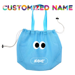 Custom Name Logo Beach Mesh Bag Large Capacity Drawstring Backpack Tote