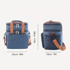 Large Capacity Double Layer Picnic Bag for Outdoor Travel