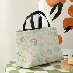 Portable Conch Starfish Lunch Bag Waterproof Insulated Cooler Bag