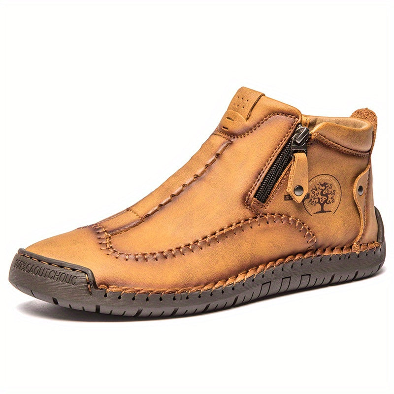 Men's High Top Zipper Boots No Tie Lace Assorted Colors