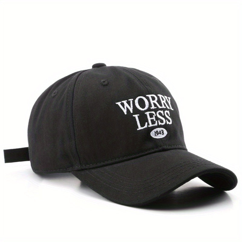 WORRY LESS Embroidery Baseball Cap Casual Unisex Dad Hats