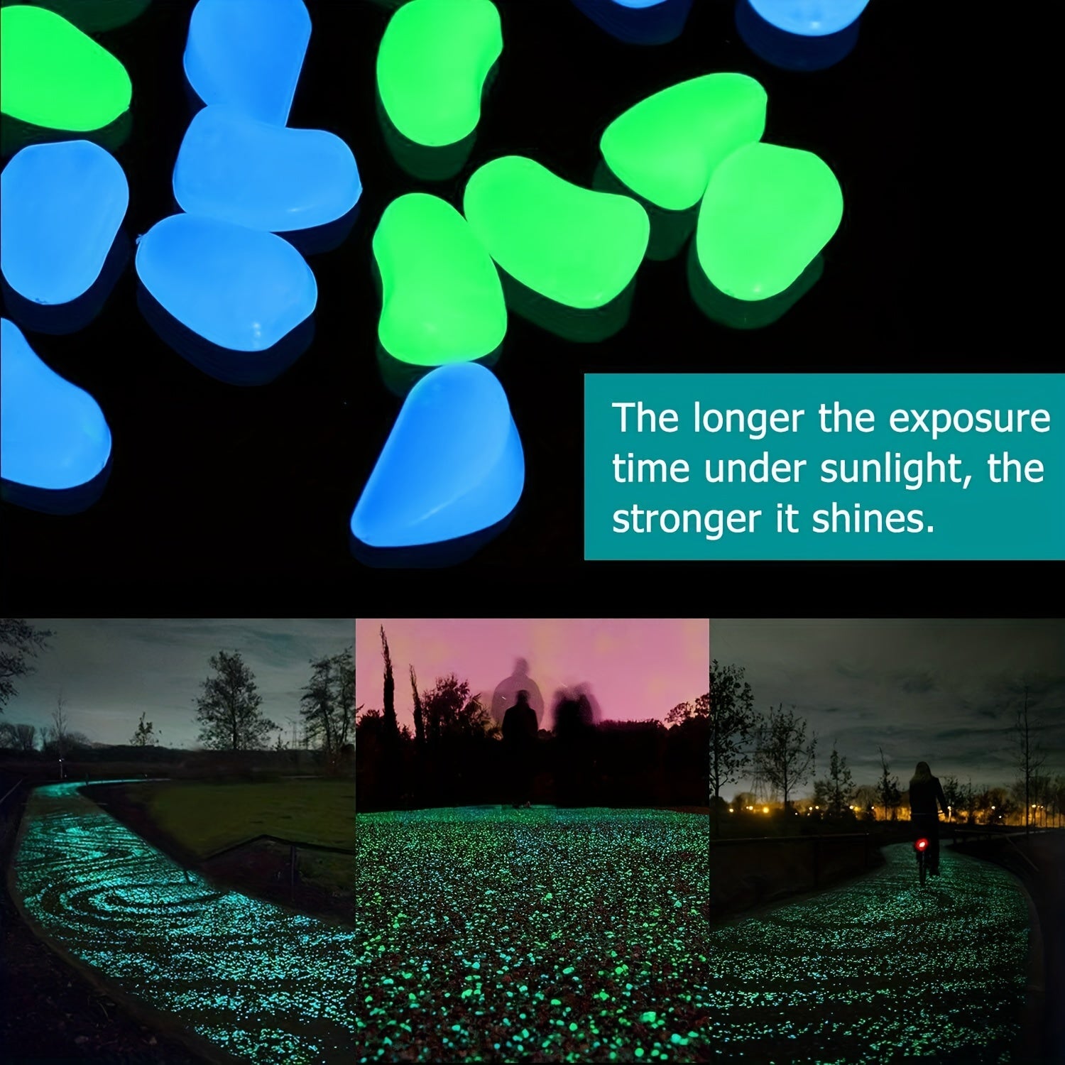 200pcs Small Luminous Pebbles for Garden Fish Tank Aquarium Decor