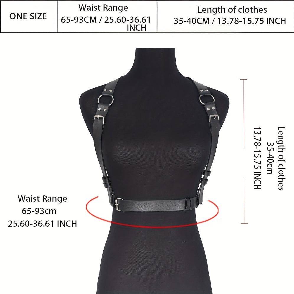 Punk Chest Harness Belt Gothic Studded Decor Body Suspenders