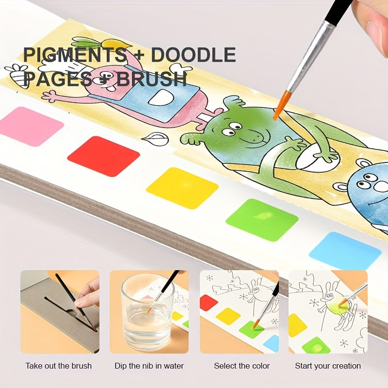 Children's Watercolor Painting Coloring Book