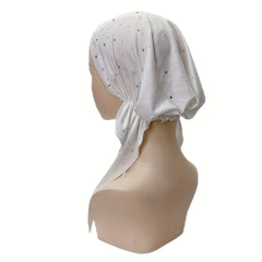 Rhinestone Decor Head Wraps Turban Bonnet Hijab Hat Skull Cap