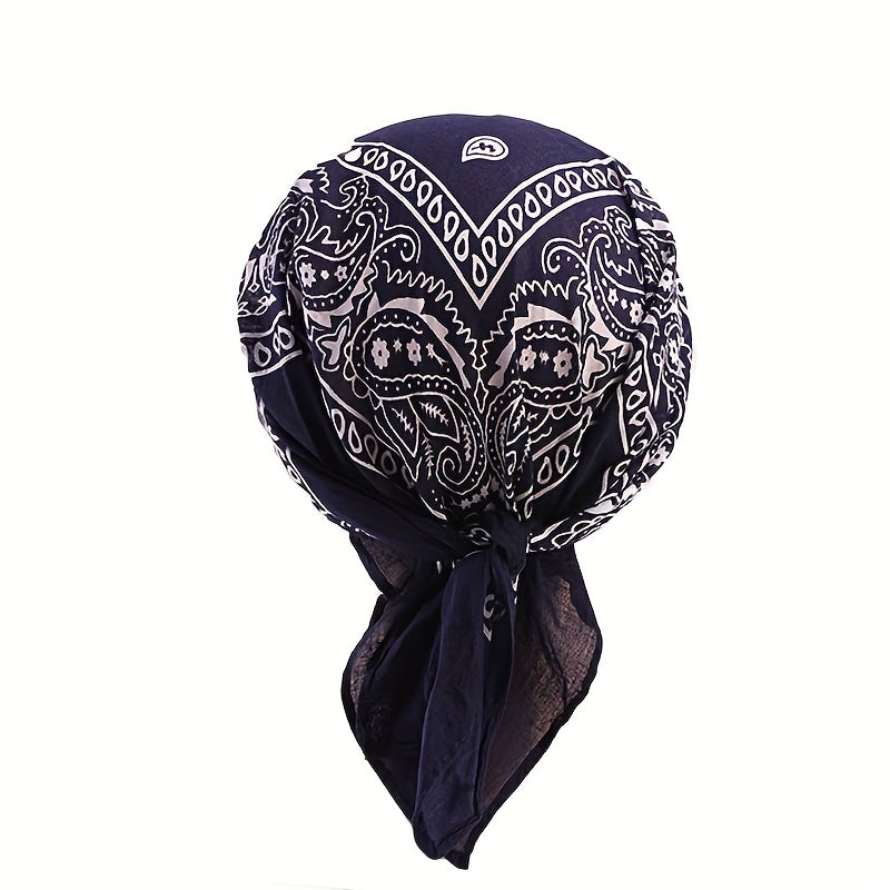 Paisley Print Sun Hat Bandana Head Scarf Hat Anti UV Summer Visor