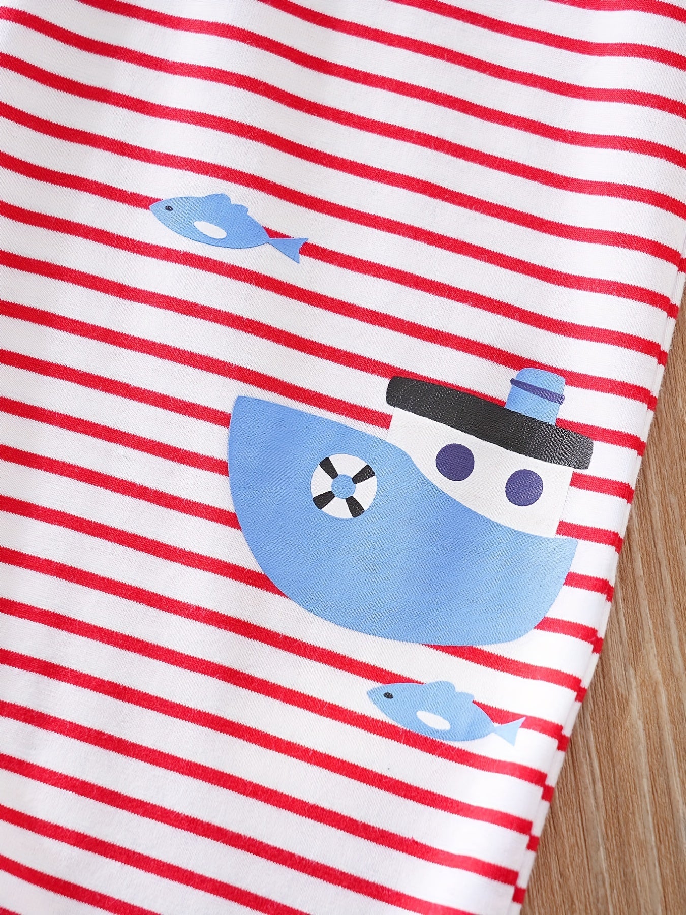 Baby Boys Whale Graphic Striped Romper Jumpsuit Clothes