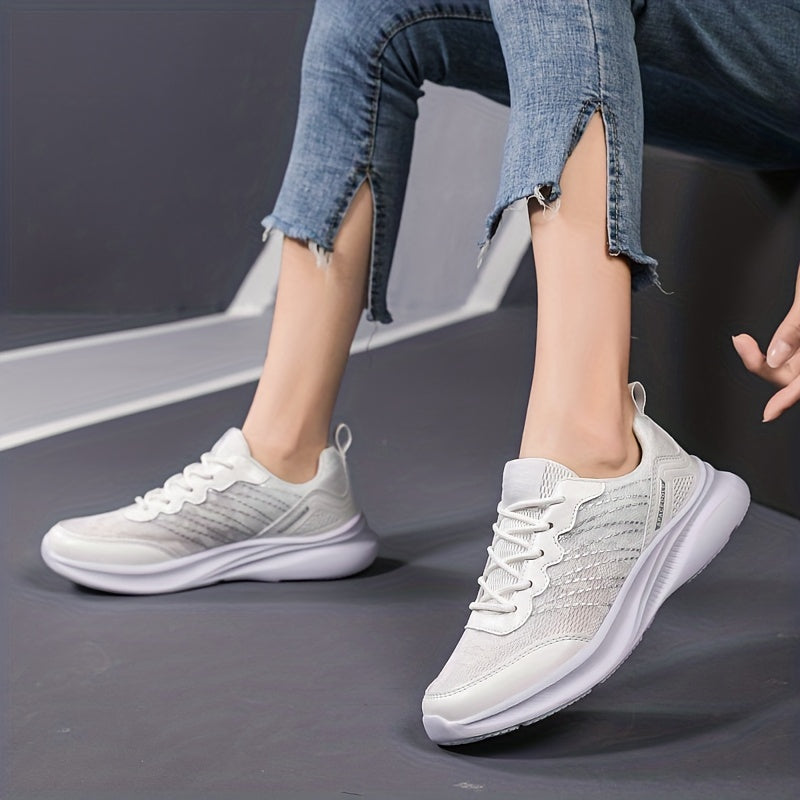 Mesh Running Shoes Lace Up Weaving Sneakers Women's Footwear