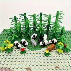 Forest Animal Building Blocks Set - Panda, Bear, Fox, Mouse - Educational Toy