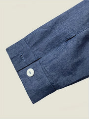 Casual Denim Top Women's Plus Button Up Long Sleeve