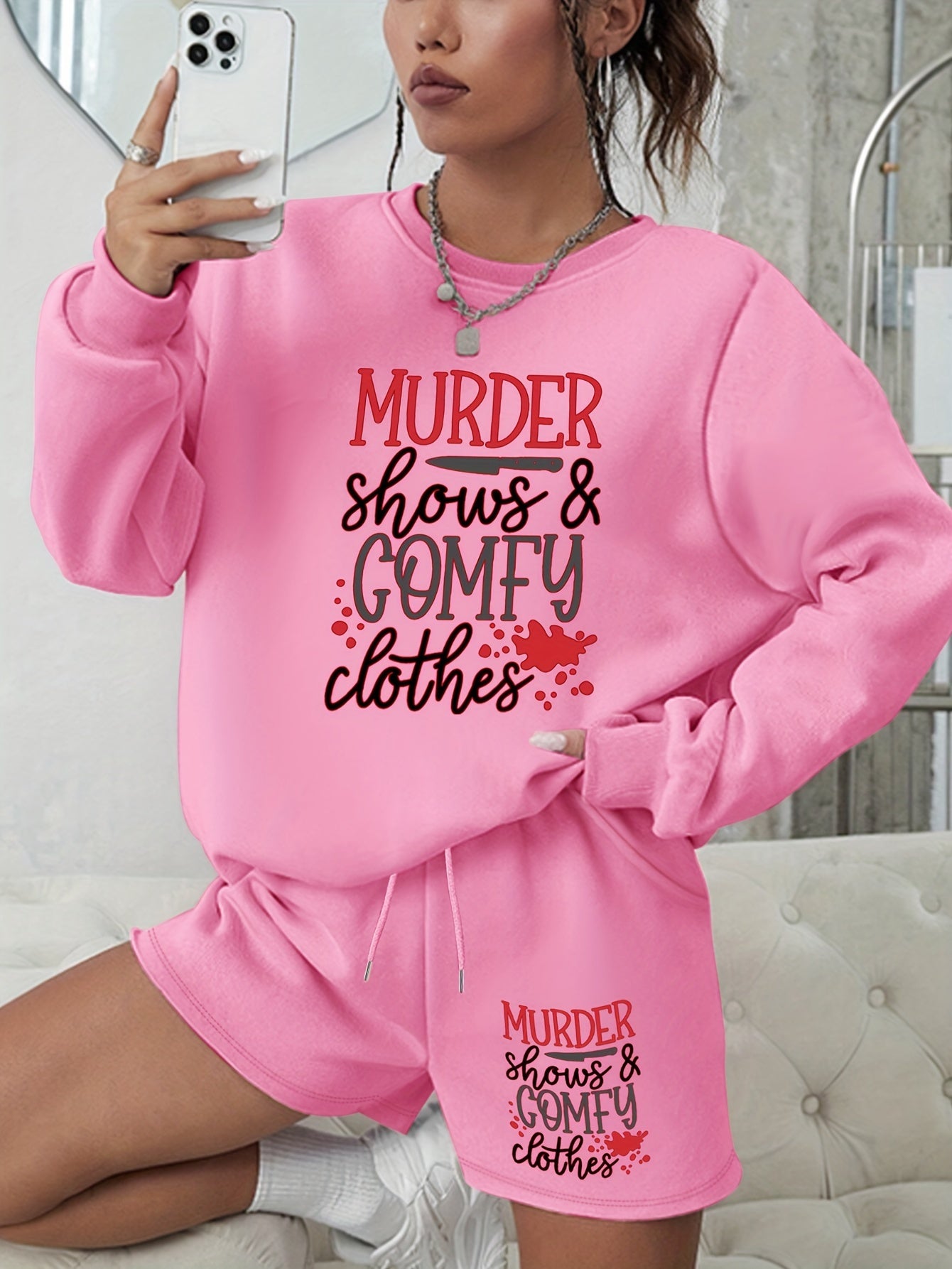 Halloween Women's Sweatshirt & Shorts Set
